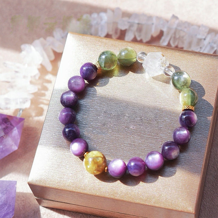 Braccialetto di perline in pietra naturale Olivenorma Ninth Purple Fire