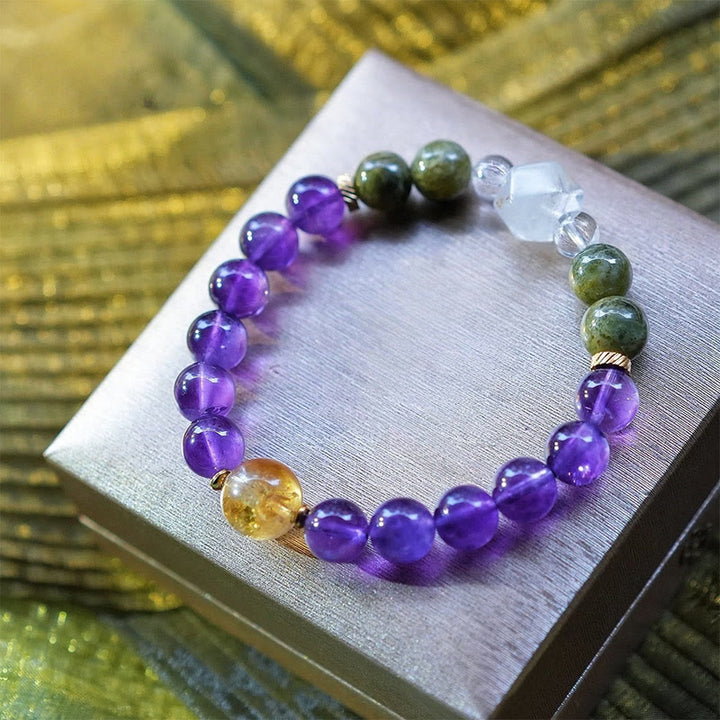Braccialetto di perline in pietra naturale Olivenorma Ninth Purple Fire