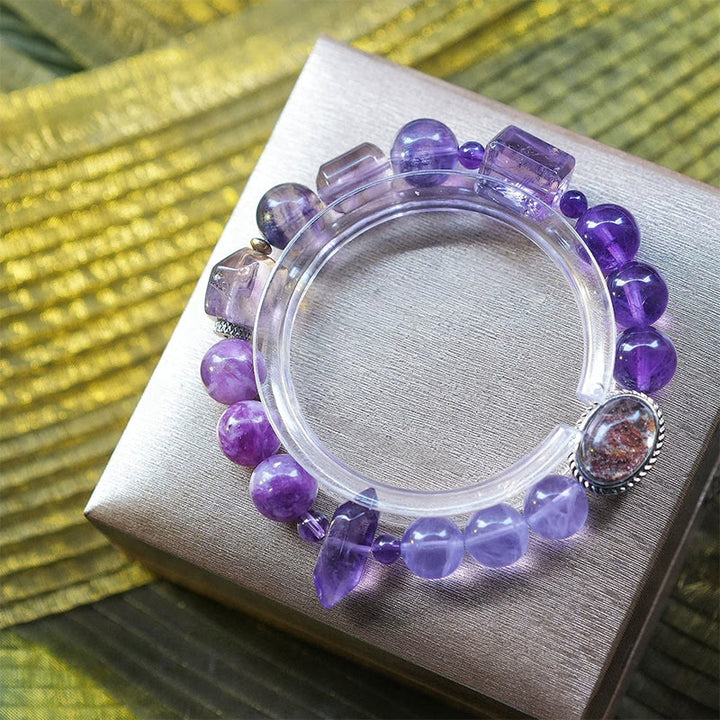 Braccialetto di perline in pietra naturale Olivenorma Ninth Purple Fire