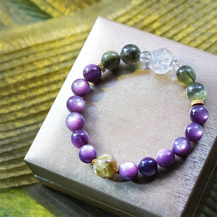 Braccialetto di perline in pietra naturale Olivenorma Ninth Purple Fire