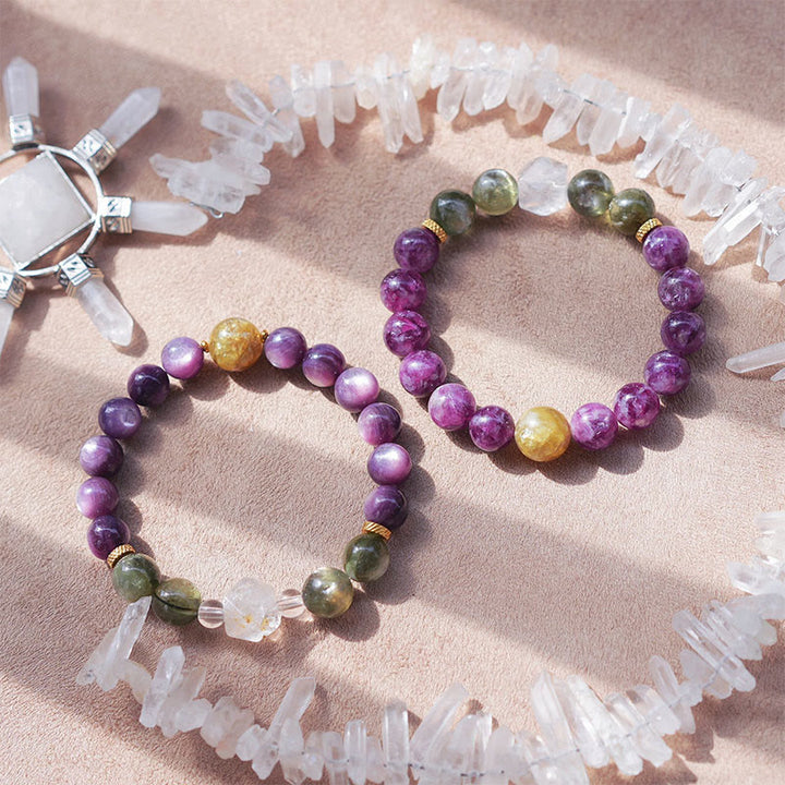 Braccialetto di perline in pietra naturale Olivenorma Ninth Purple Fire
