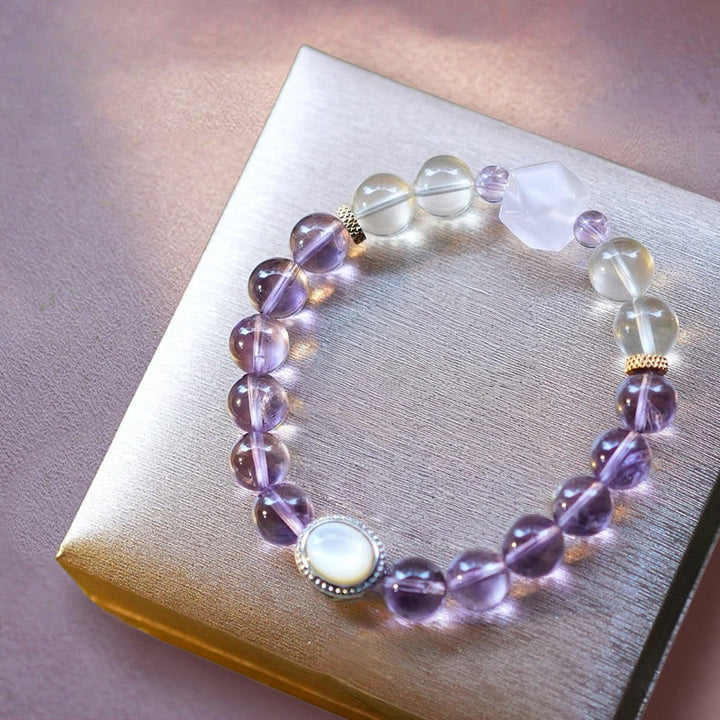 Braccialetto di perline in pietra naturale Olivenorma Ninth Purple Fire