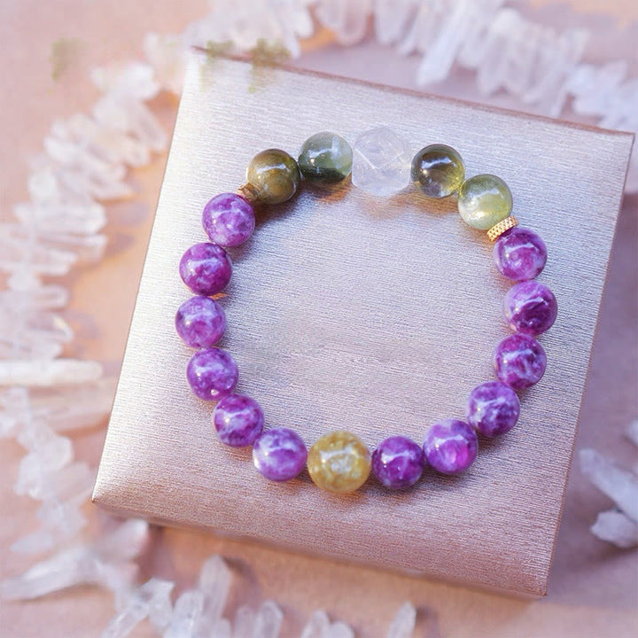 Braccialetto di perline in pietra naturale Olivenorma Ninth Purple Fire
