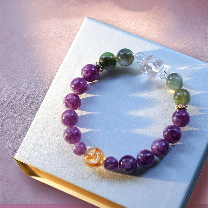 Braccialetto di perline in pietra naturale Olivenorma Ninth Purple Fire