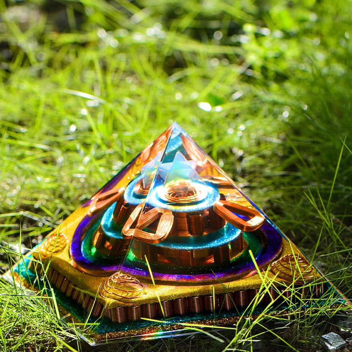 Olivenorma Metatron's Cubebe Taglio Piramide Orgonica Opalite