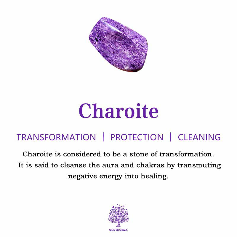 Olivenorma "Sette Stelle" Ametista Charoite Ossidiana Piramide Orgonica
