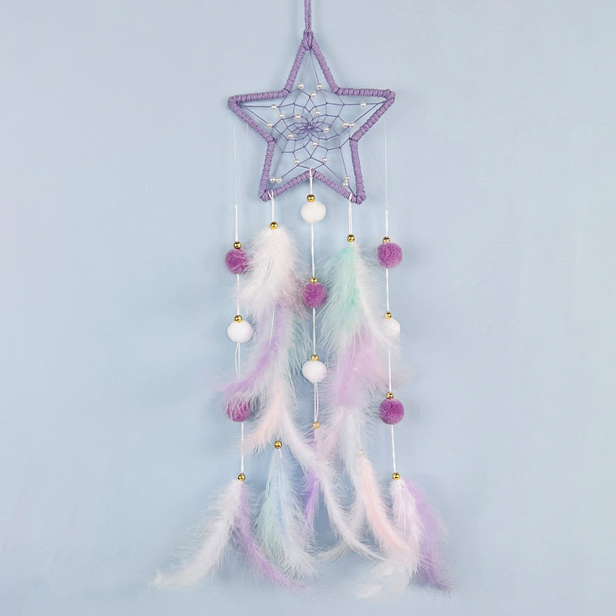 Olivenorma - Acchiappasogni con gatto colorato, luna e stelle