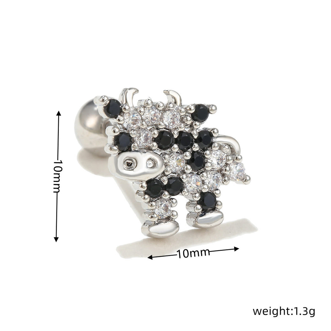 Orecchini a bottone con grazioso motivo in zircone intarsiato Olivenorma - image 16