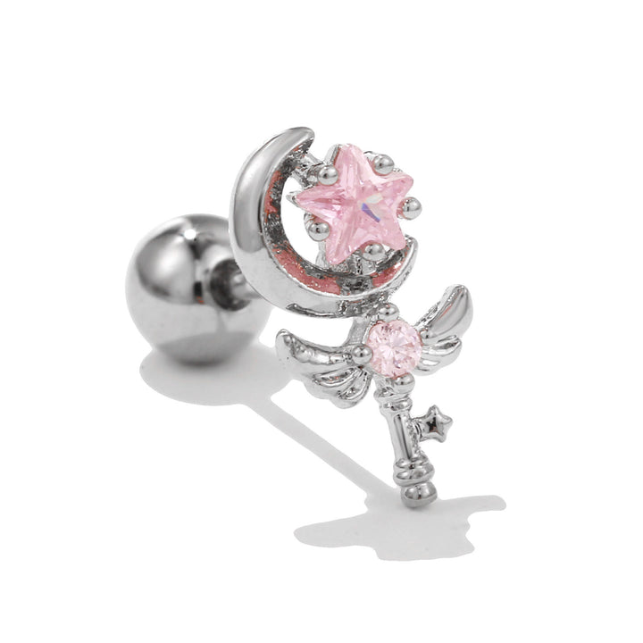 Orecchini a bottone con grazioso motivo in zircone intarsiato Olivenorma - Bacchetta magica - image 13