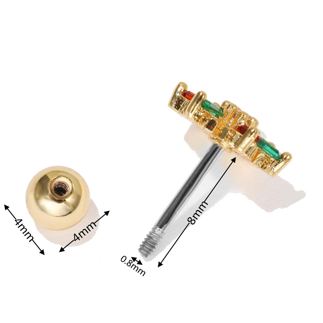 Orecchini a bottone con grazioso motivo in zircone intarsiato Olivenorma - image 19