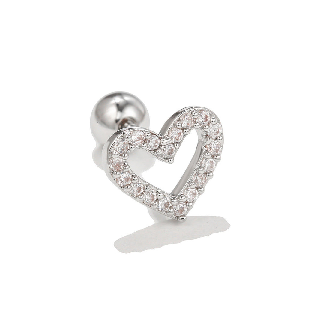 Orecchini a bottone Olivenorma Exquisite con zirconi bianchi - Amore - image 8