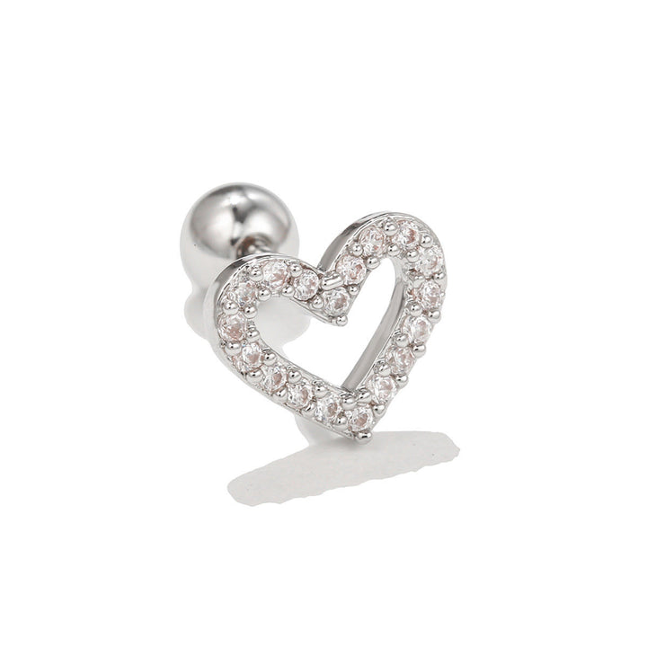 Orecchini a bottone Olivenorma Exquisite con zirconi bianchi - Amore - image 8