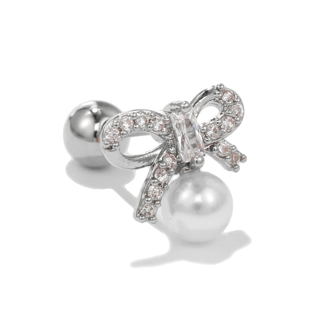 Orecchini a bottone Olivenorma Exquisite con zirconi bianchi - Arco - image 9