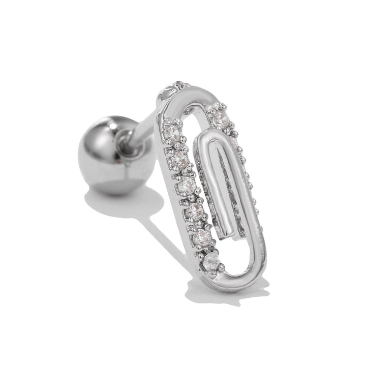 Orecchini a bottone Olivenorma Exquisite con zirconi bianchi - Graffetta per fogli - image 7