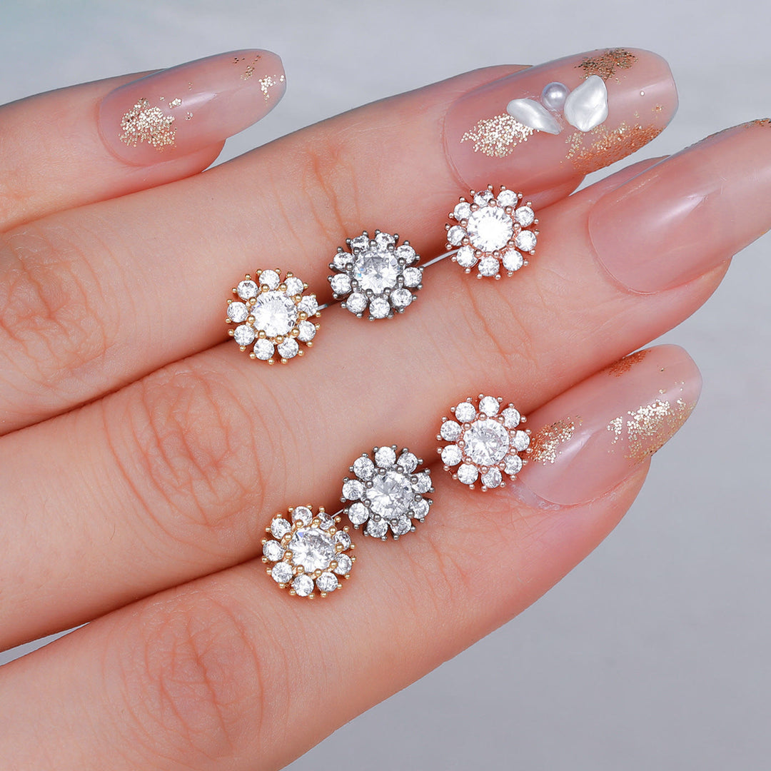 Orecchini a bottone Olivenorma Exquisite con zirconi bianchi - image 23