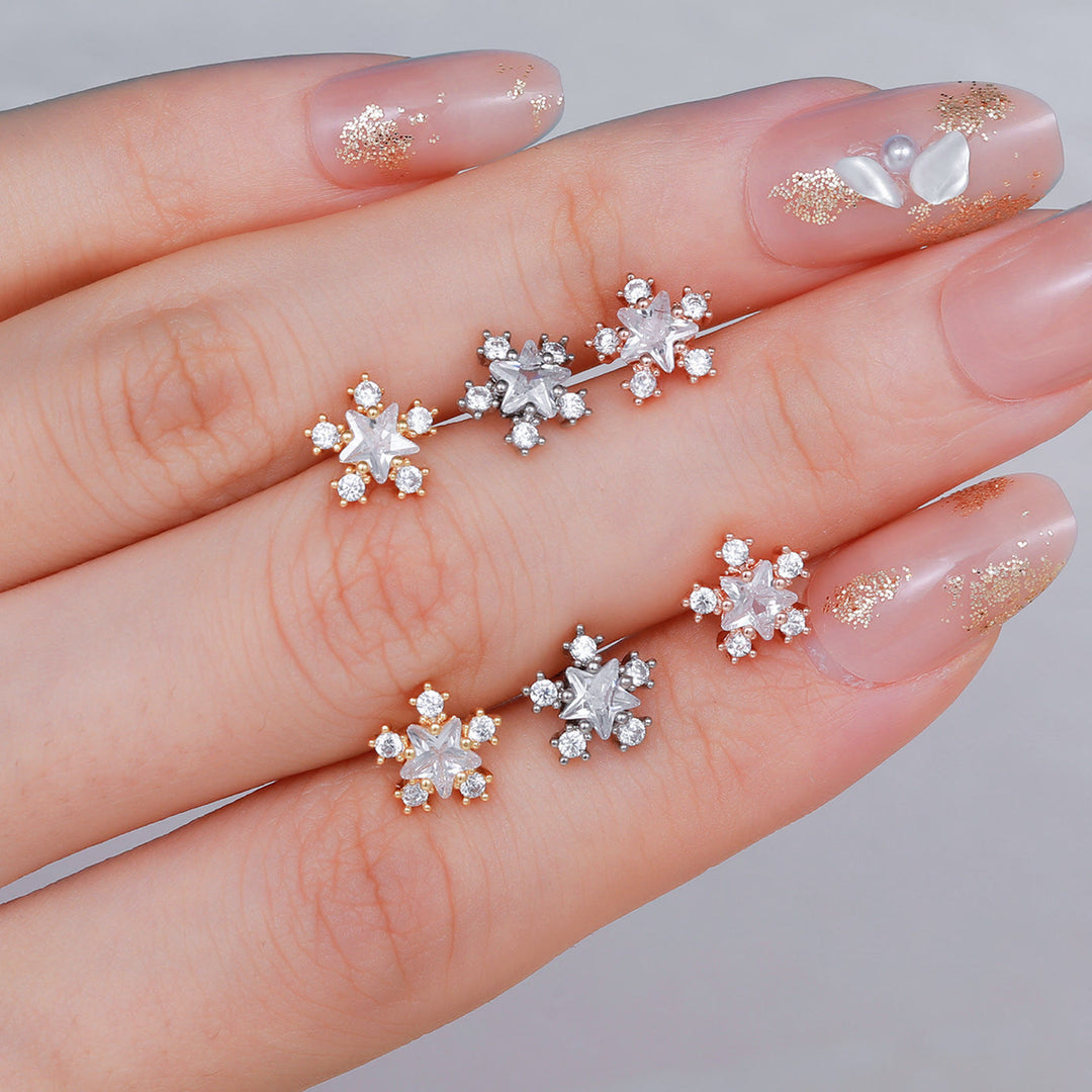 Orecchini a bottone Olivenorma Exquisite con zirconi bianchi - image 22