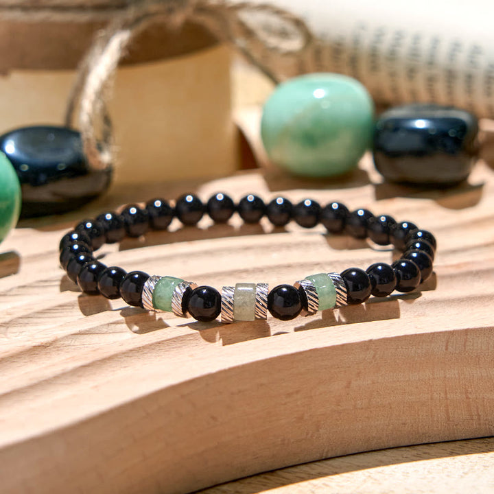 Bracciale Olivenorma in perline di ossidiana avventurina verde da 6 mm