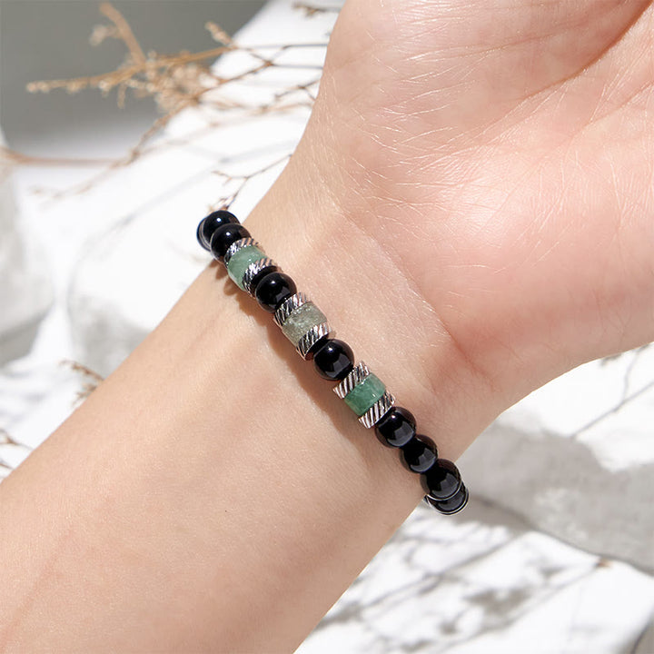 Bracciale Olivenorma in perline di ossidiana avventurina verde da 6 mm