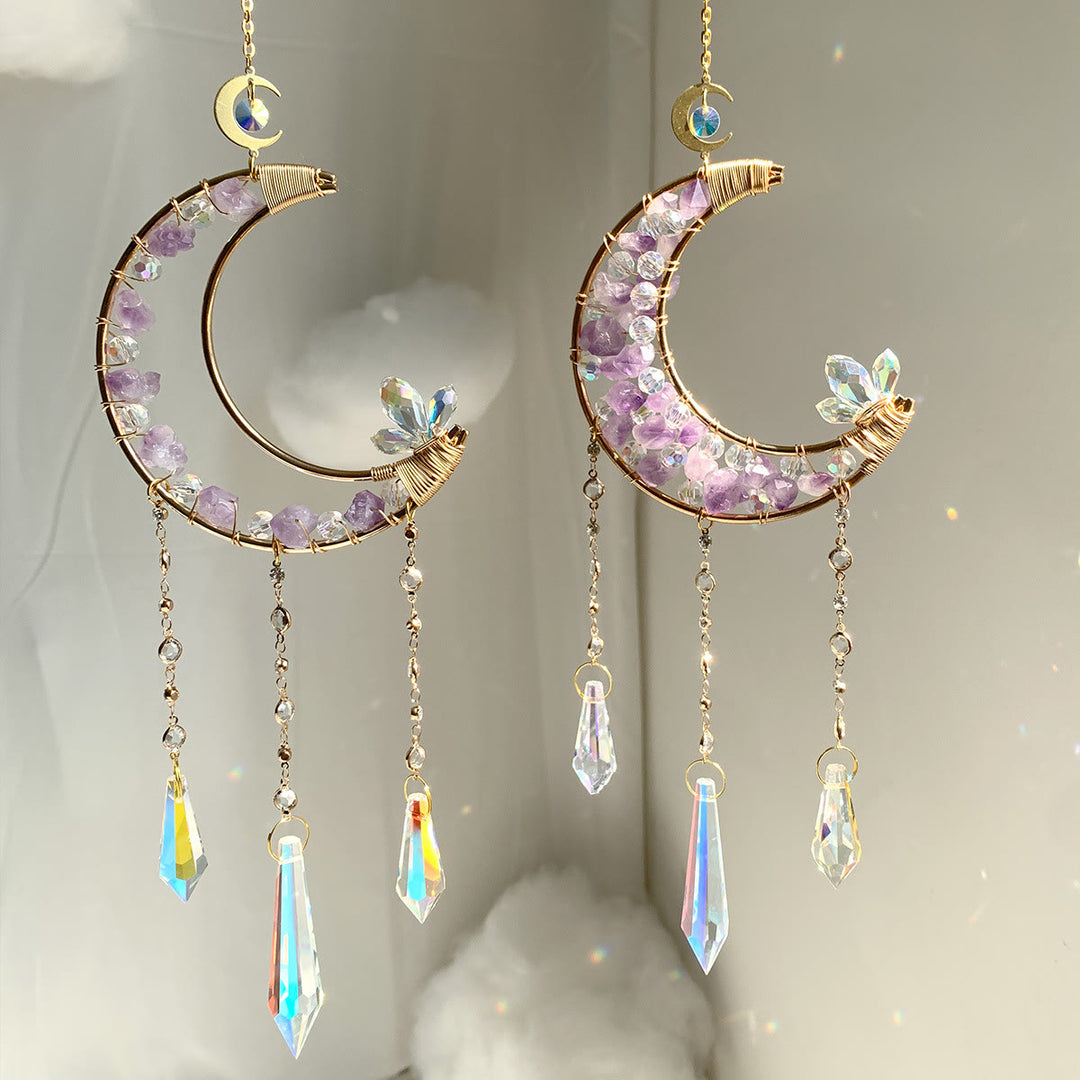 Olivenorma Ametista Cristallo Trasparente Luna Vento Chime