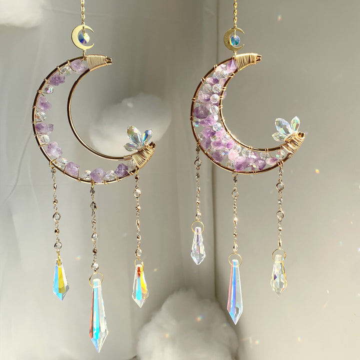 Olivenorma Ametista Cristallo Trasparente Luna Vento Chime