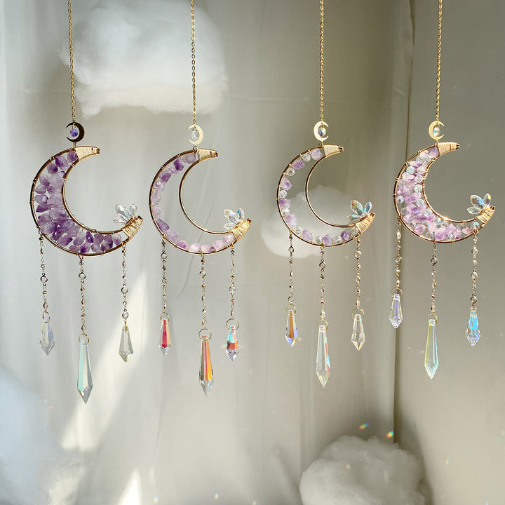 Olivenorma Ametista Cristallo Trasparente Luna Vento Chime