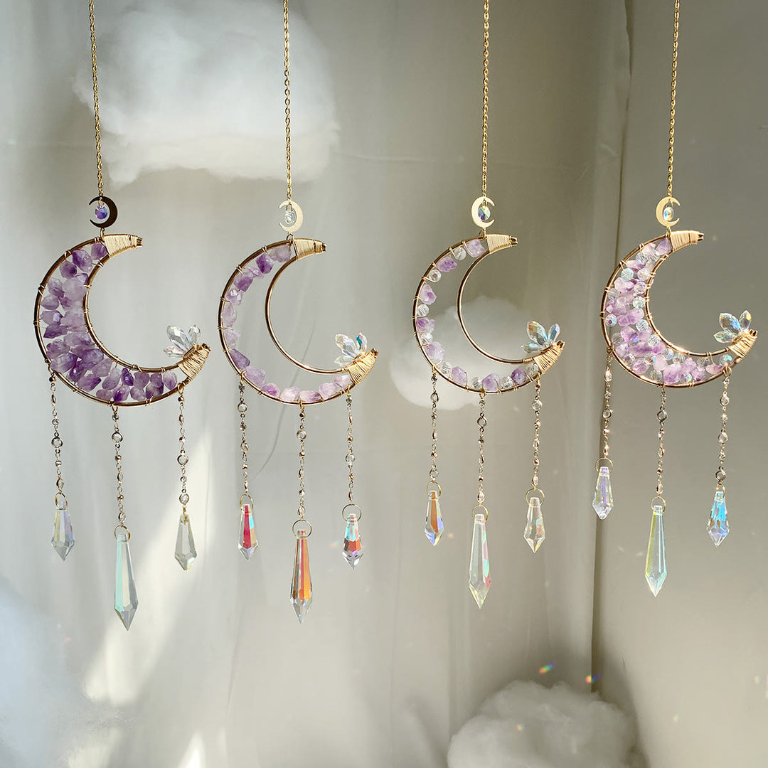 Olivenorma Ametista Cristallo Trasparente Luna Vento Chime