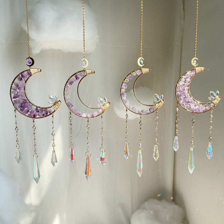 Olivenorma Ametista Cristallo Trasparente Luna Vento Chime