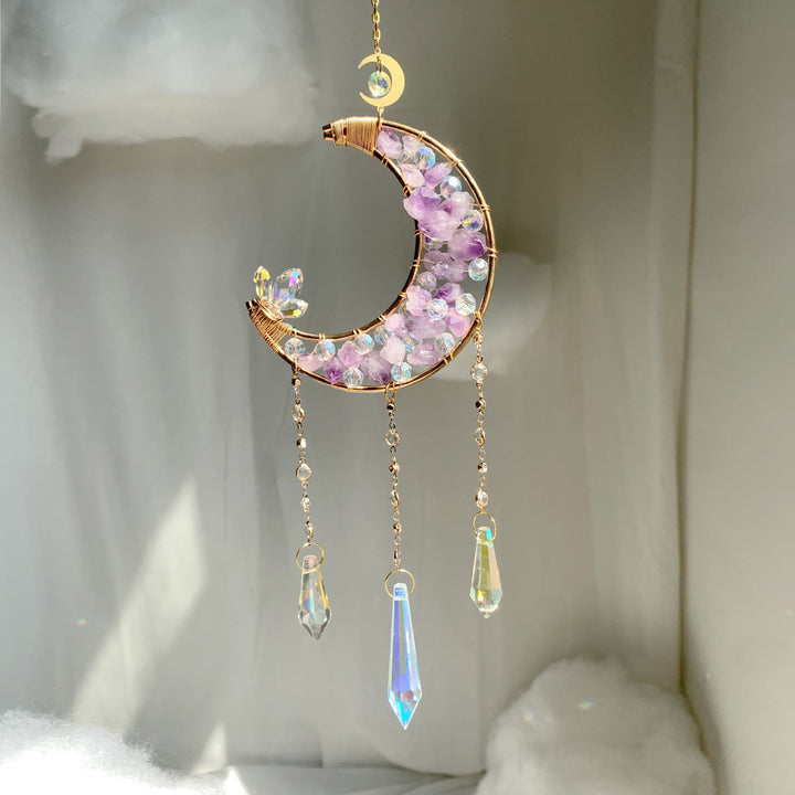 Olivenorma Ametista Cristallo Trasparente Luna Vento Chime