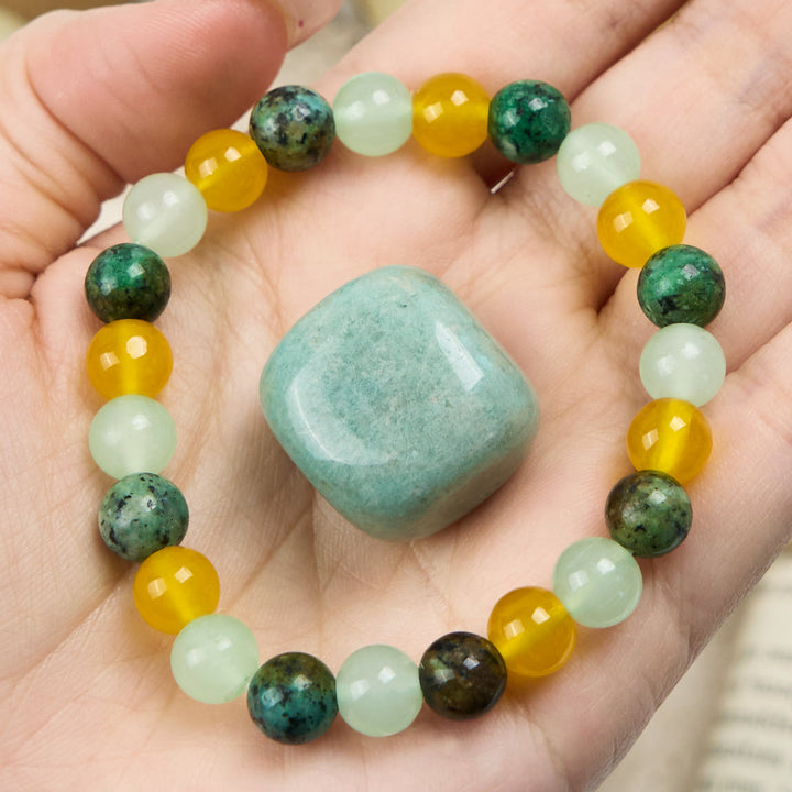 Bracciale Olivenorma con perline in citrino fluorite verde turchese africano 