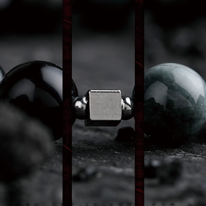 Braccialetto di perline di ossidiana Dark Moon Harsh Sun Olivenorma