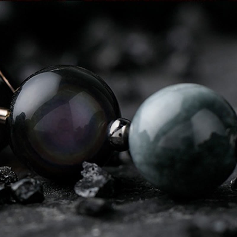 Braccialetto di perline di ossidiana Dark Moon Harsh Sun Olivenorma