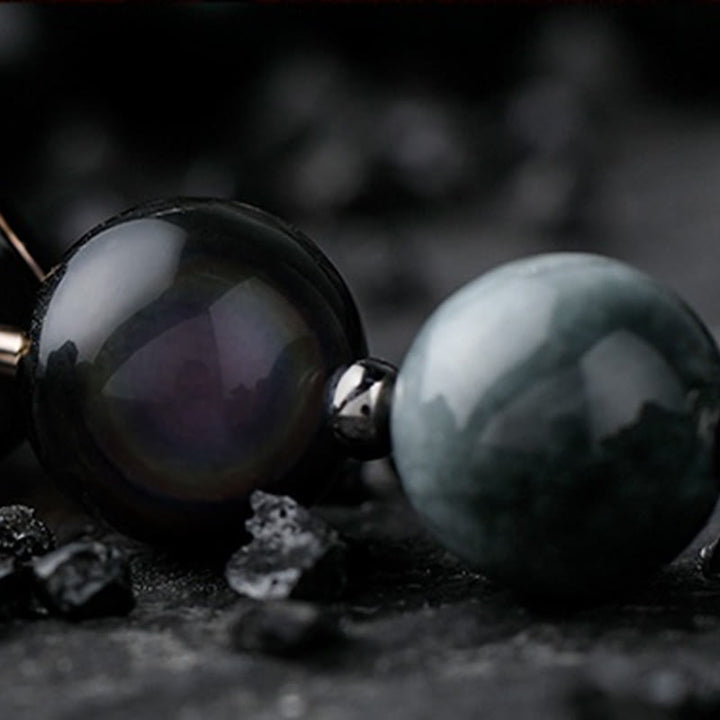Braccialetto di perline di ossidiana Dark Moon Harsh Sun Olivenorma