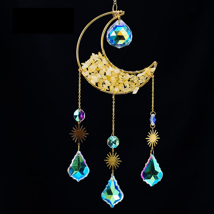 Olivenorma Crystal Gravel Crescent Sun Catcher Ciondolo Campanello a vento