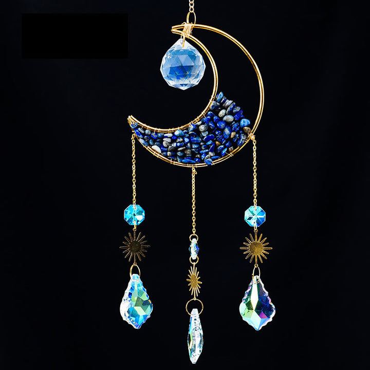 Olivenorma Crystal Gravel Crescent Sun Catcher Ciondolo Campanello a vento