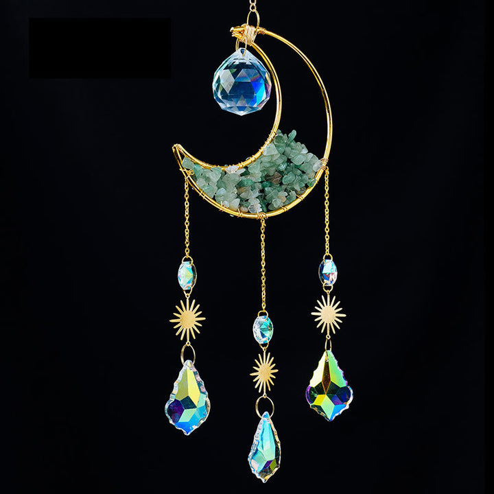 Olivenorma Crystal Gravel Crescent Sun Catcher Ciondolo Campanello a vento