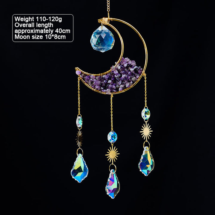 Olivenorma Crystal Gravel Crescent Sun Catcher Ciondolo Campanello a vento