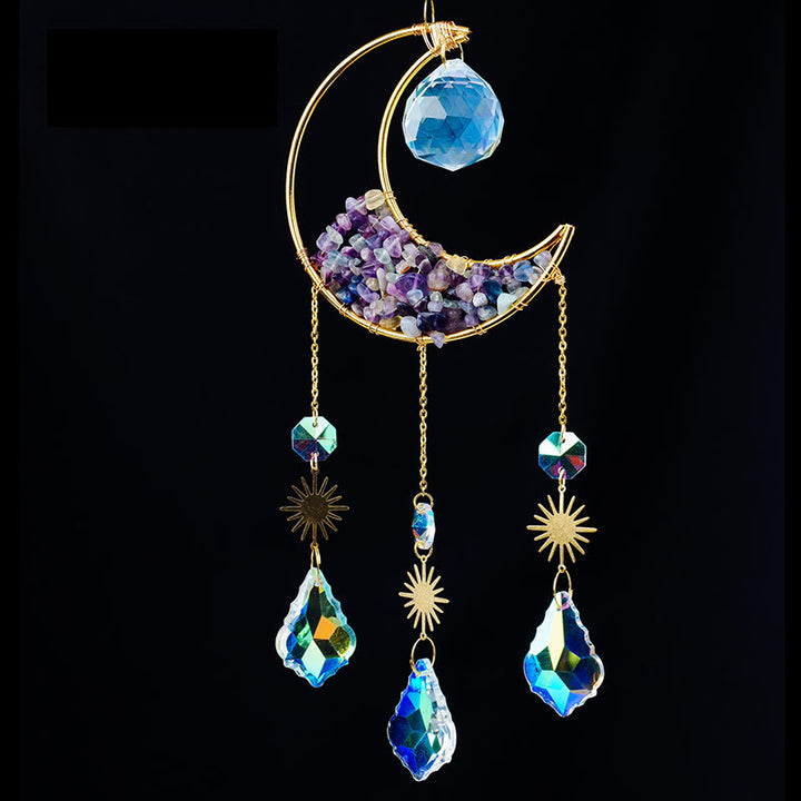 Olivenorma Crystal Gravel Crescent Sun Catcher Ciondolo Campanello a vento