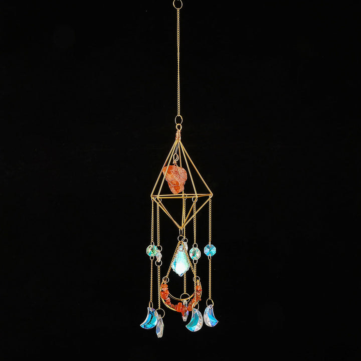 Olivenorma Natural Corniola Suncatcher Prismatico Pendente Campanello a Vento