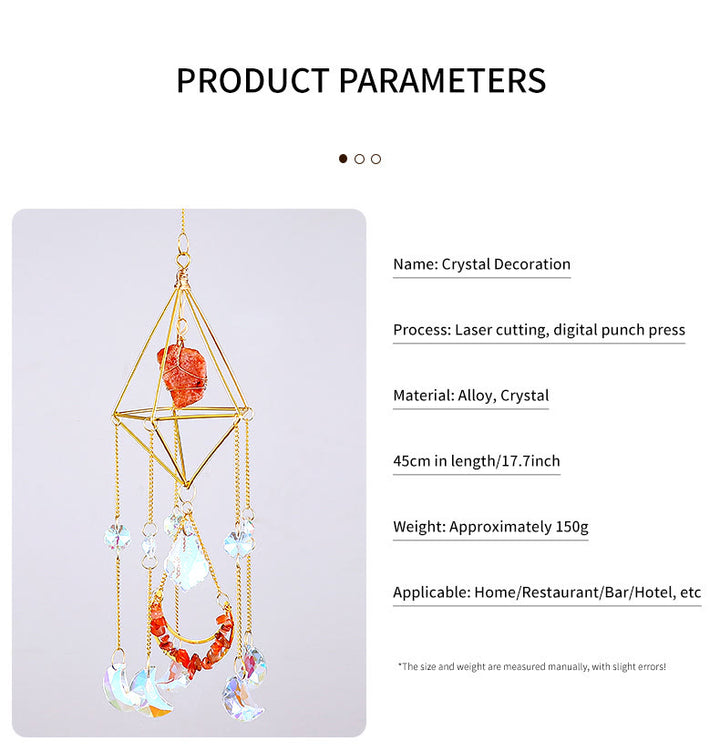 Olivenorma Natural Corniola Suncatcher Prismatico Pendente Campanello a Vento