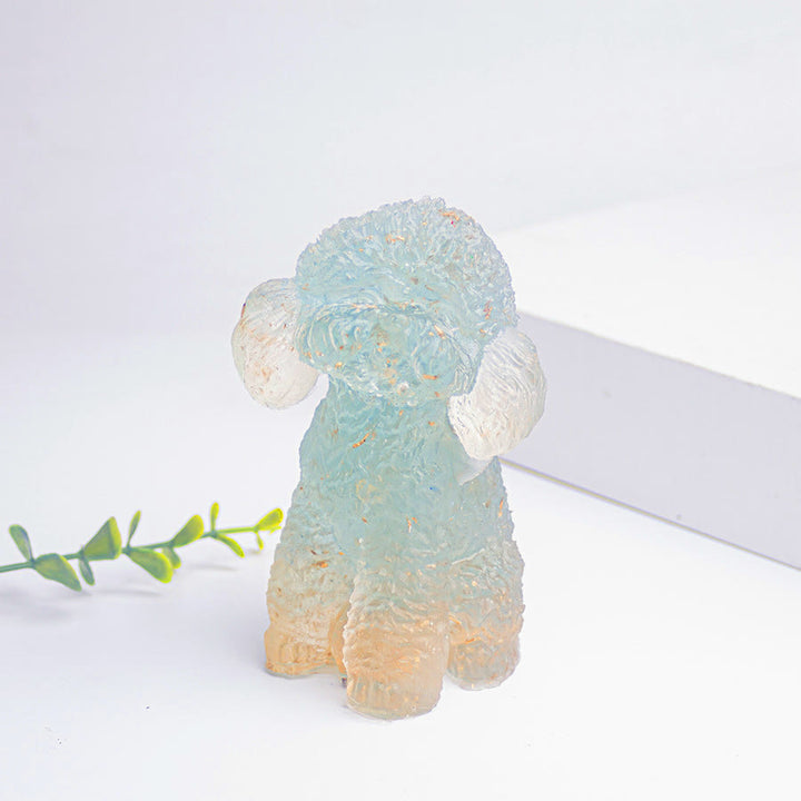 Decorazione in pietra preziosa naturale Olivenorma Crystal Poodle