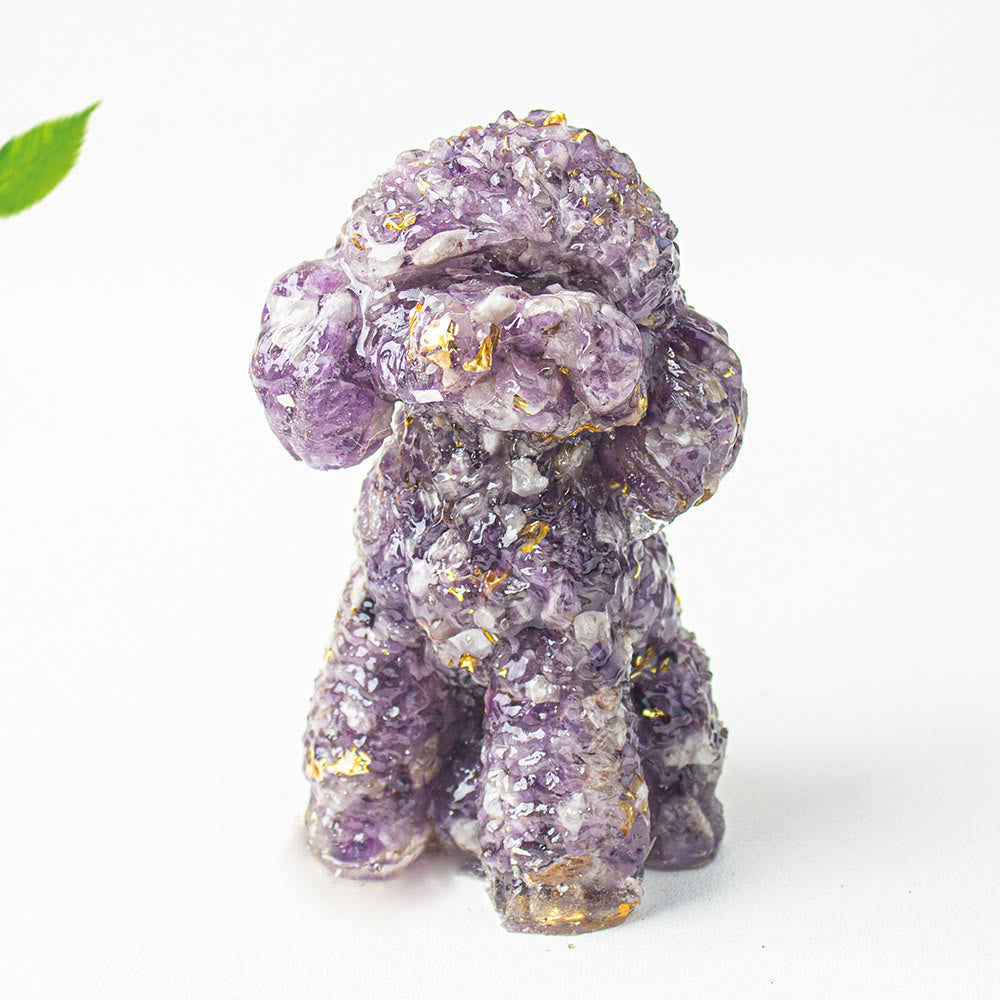 Decorazione in pietra preziosa naturale Olivenorma Crystal Poodle