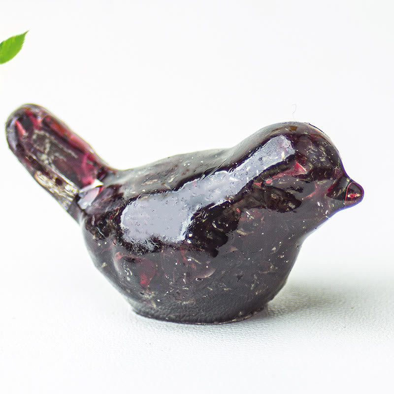 Decorazione scultorea di uccelli in pietra preziosa naturale Olivenorma - Granato - Con carta - image 45