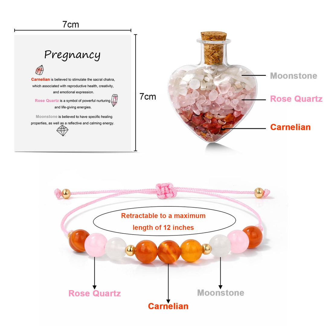 Olivenorma Healing Gift Wish Bottle Braccialetto di cristallo naturale