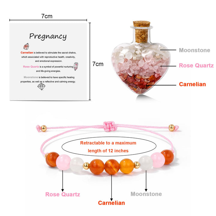 Olivenorma Healing Gift Wish Bottle Braccialetto di cristallo naturale