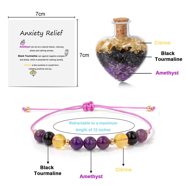 Olivenorma Healing Gift Wish Bottle Braccialetto di cristallo naturale