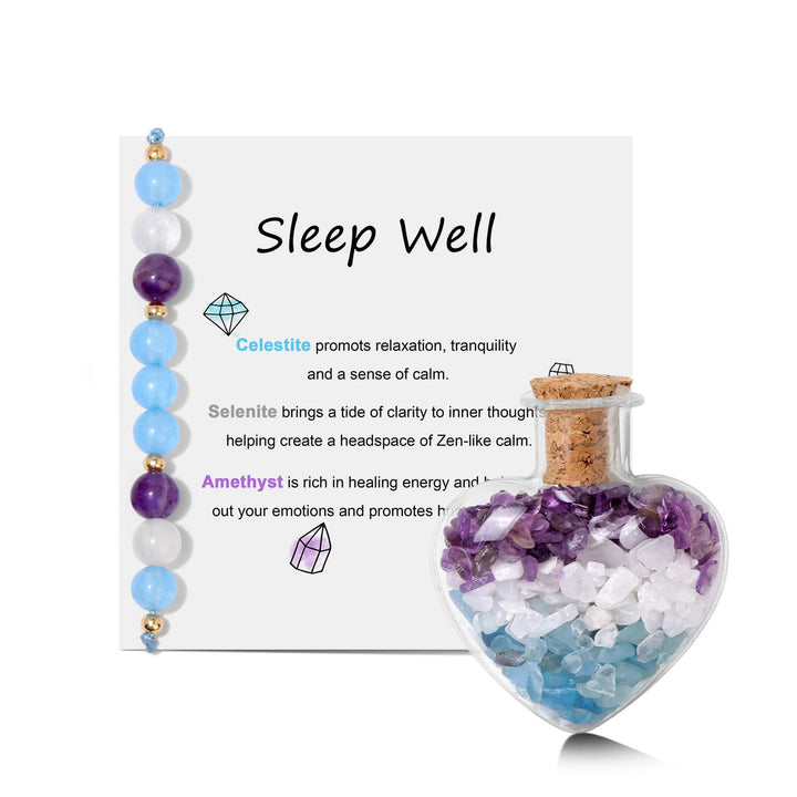 Olivenorma Healing Gift Wish Bottle Braccialetto di cristallo naturale