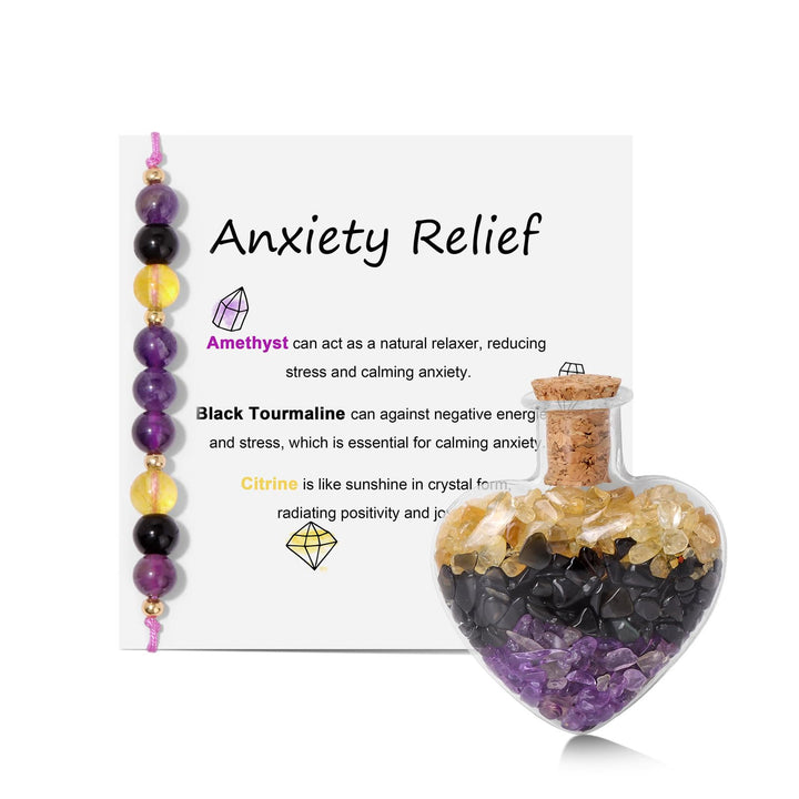 Olivenorma Healing Gift Wish Bottle Braccialetto di cristallo naturale