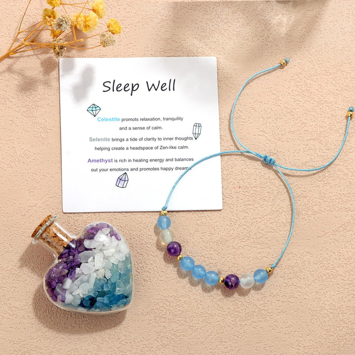 Olivenorma Healing Gift Wish Bottle Braccialetto di cristallo naturale