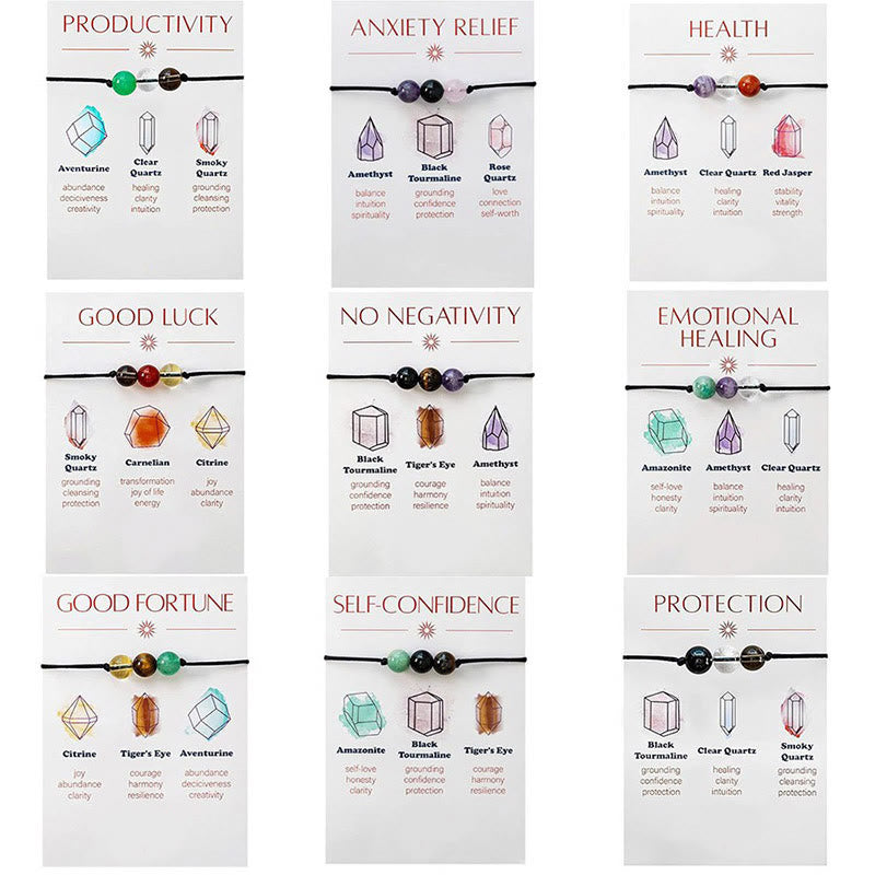 Olivenorma 9 pezzi Braccialetto dei desideri yoga con cristalli curativi in ​​pietra naturale - image 12