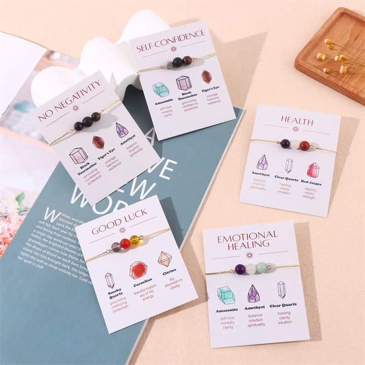 Olivenorma 9 pezzi Braccialetto dei desideri yoga con cristalli curativi in ​​pietra naturale - image 10